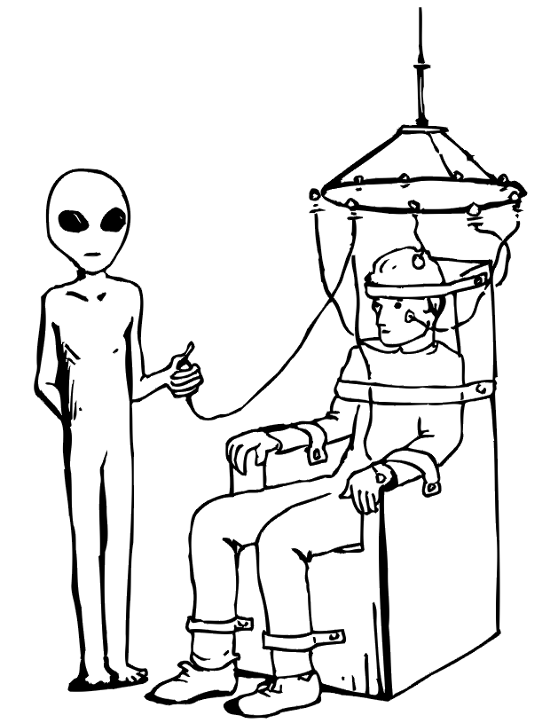 Alien experiment coloring page