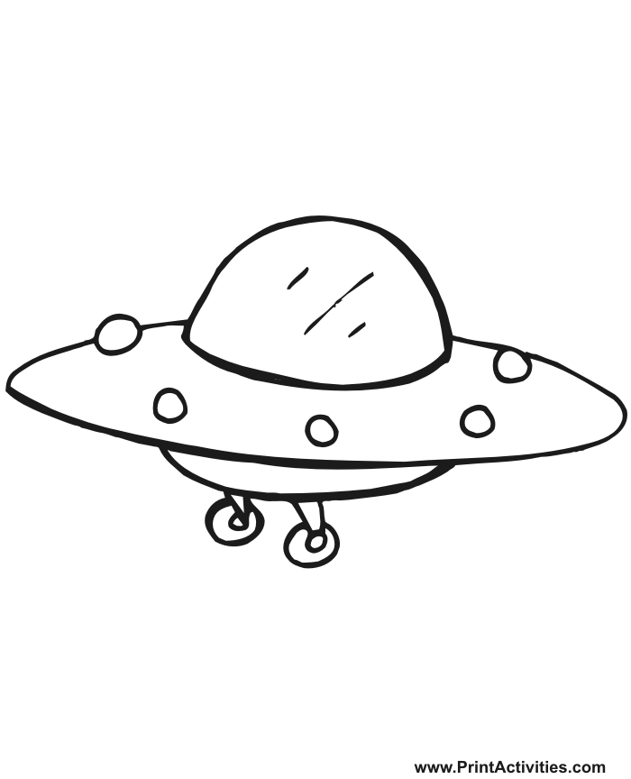 Alien Coloring Page of a UFO.
