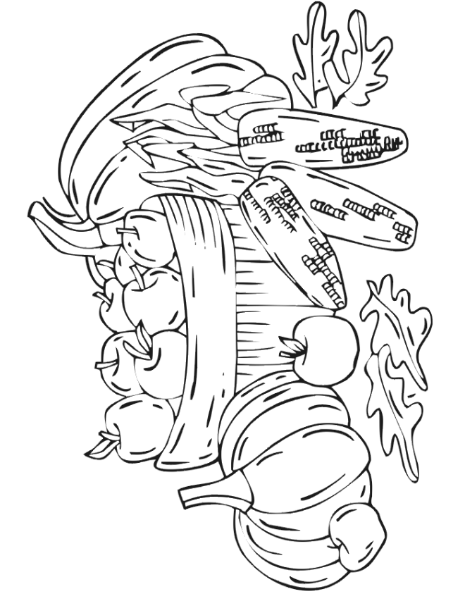 Free Printable Fall Coloring Page: autumn harvest