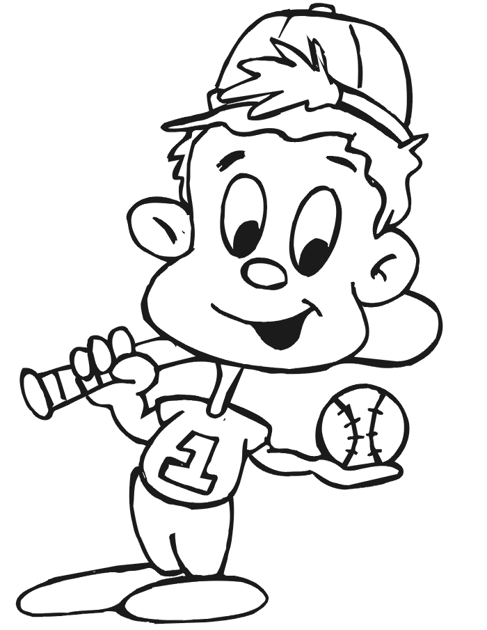Free Printable Baseball Coloring Page: player