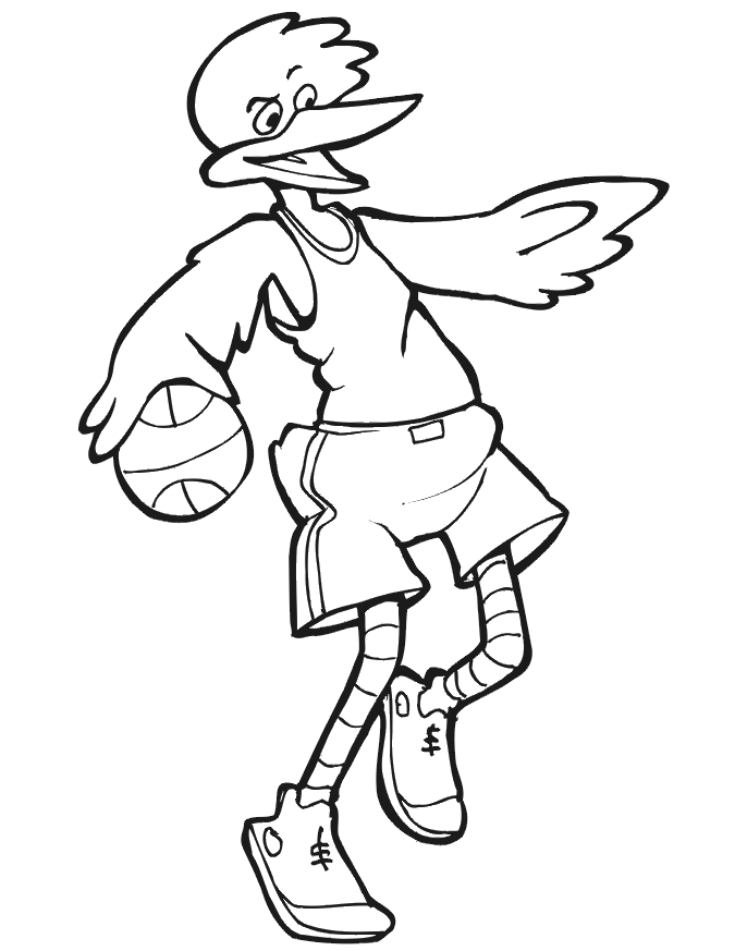 Basketball Coloring Picture: bird player