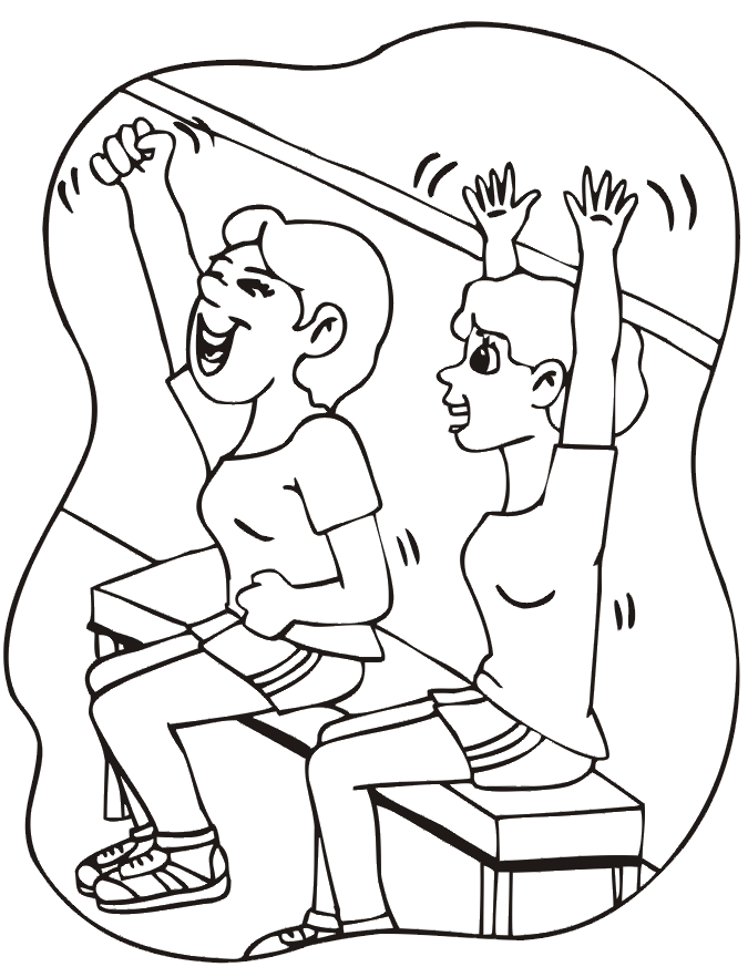 Basketball Coloring Picture: Girls basketball game