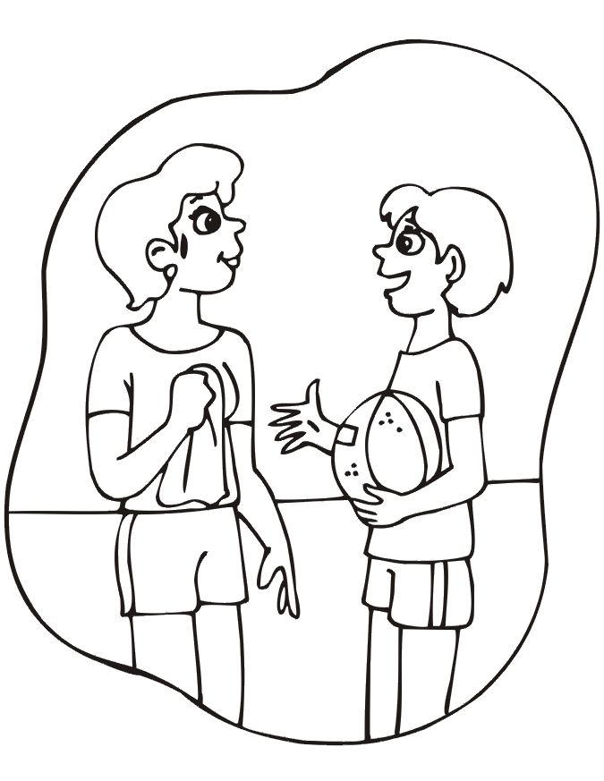 Basketball Coloring Picture: Girls basketball game