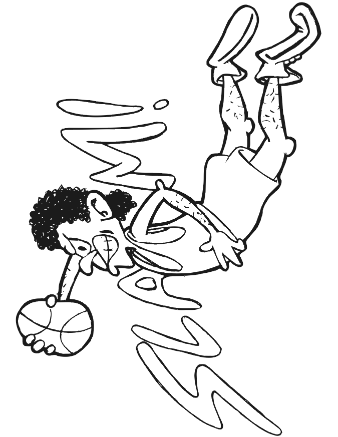 Basketball Coloring Picture: slam dunk