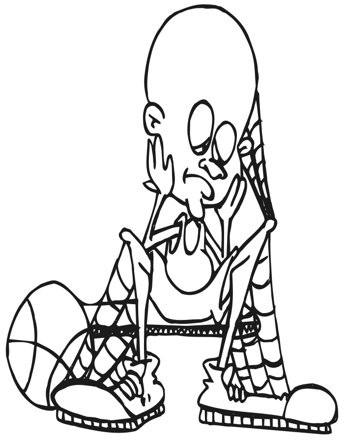 Basketball Coloring Page: benched player