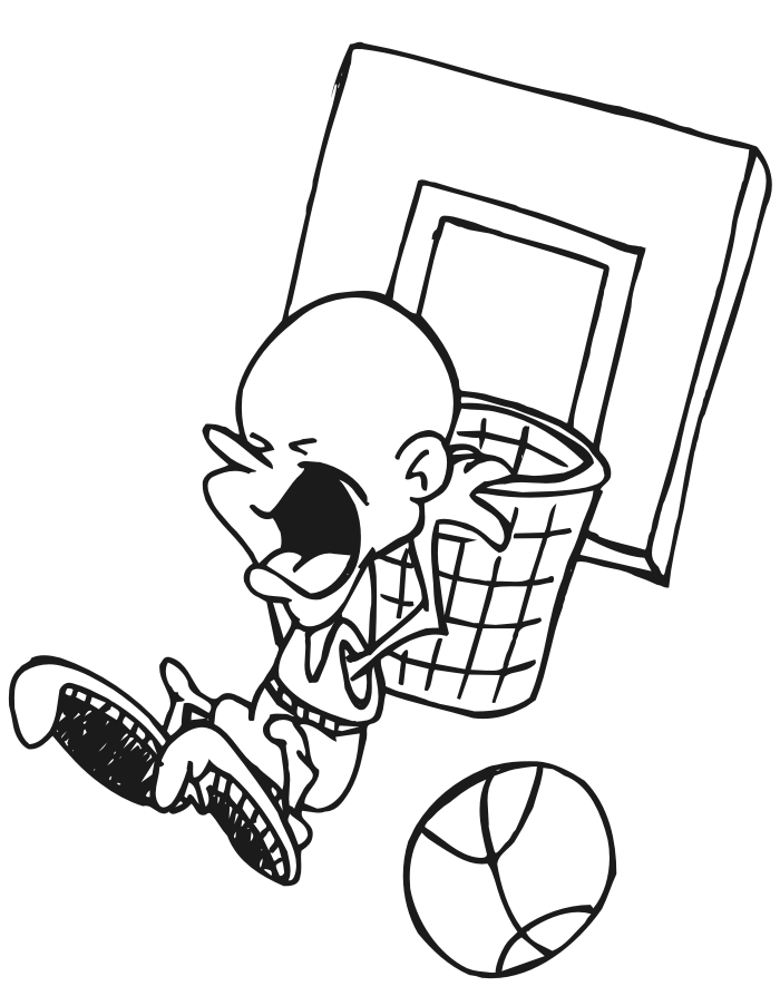 Basketball Coloring Page: slam dunk