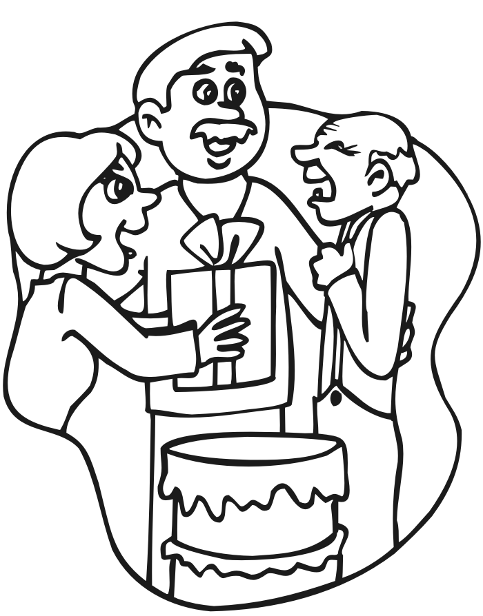 Birthday Coloring Page: a gift for Grandpa