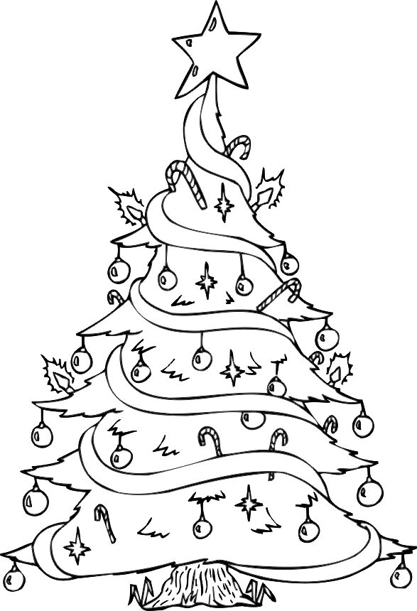 printable christmas tree coloring pages - photo #48
