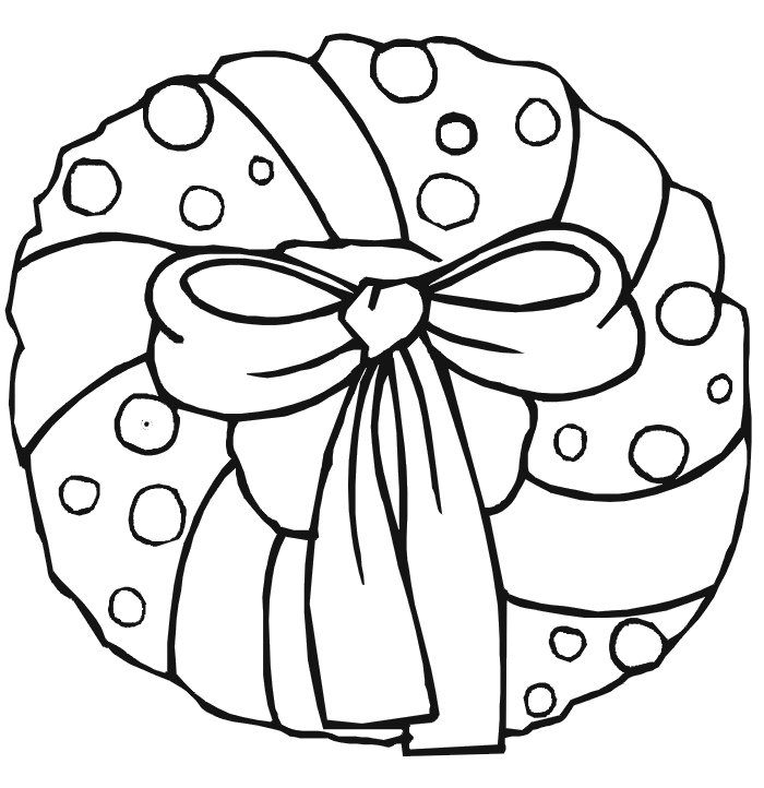 Christmas Wreath Coloring Page | Wreath With Big Bow