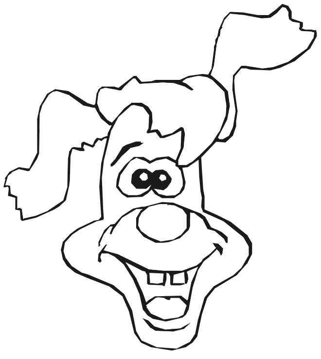 Dog Coloring Page: Happy dog face