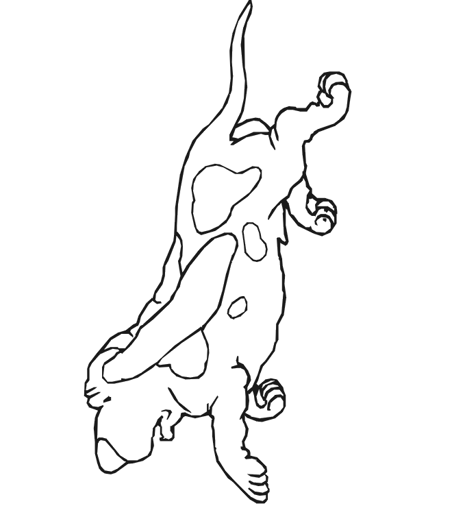 Dog Coloring Page | Overweight Dog Running
