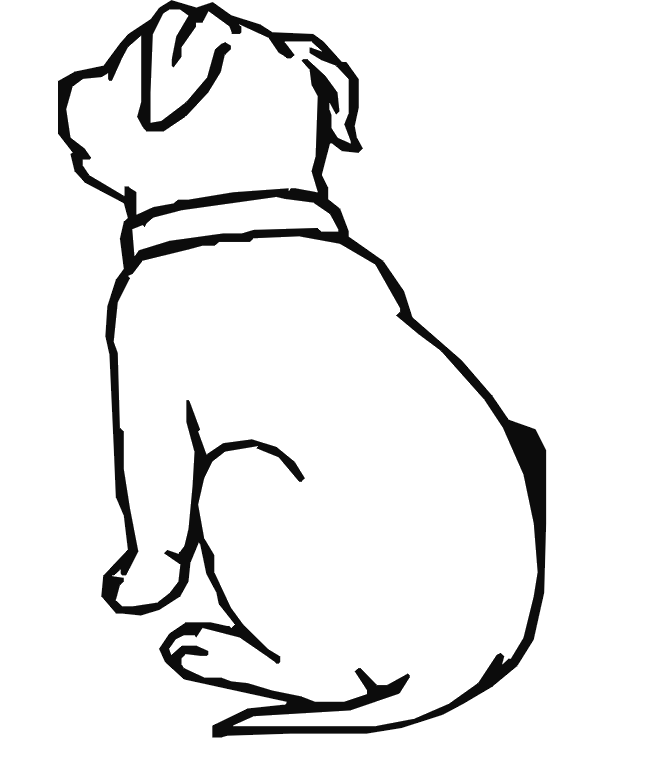 Dog Coloring Page: Sitting dog