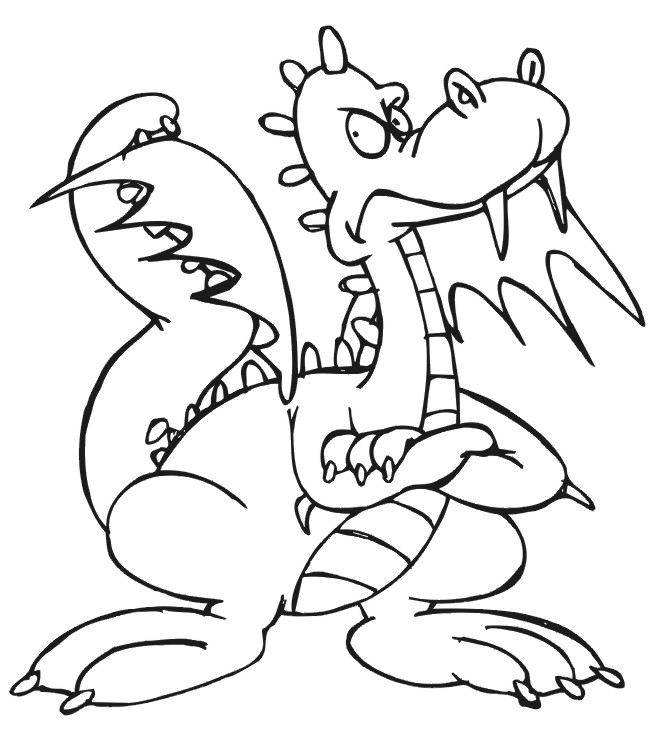 Dragon Coloring Page: angry dragon