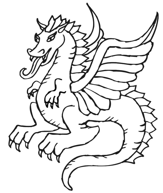 Dragon Coloring Page: flying dragon