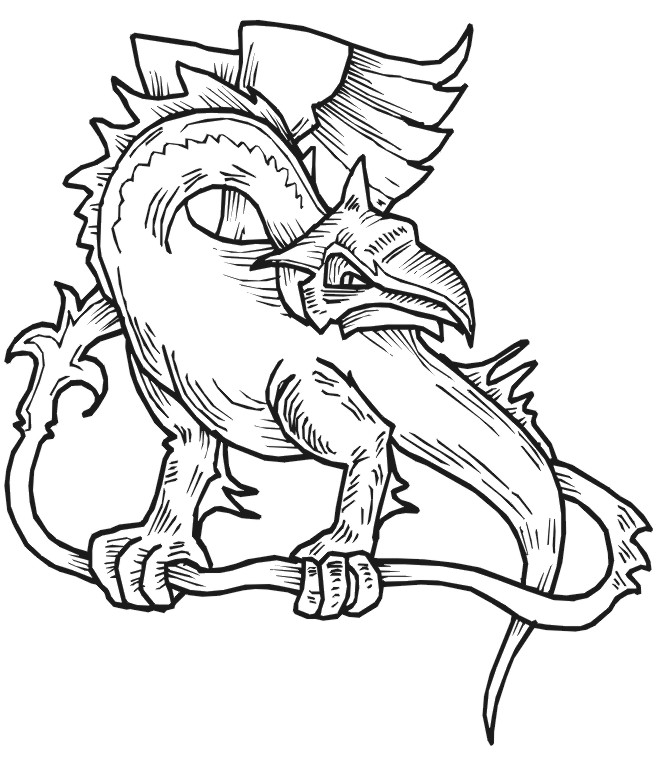 Dragon Coloring Page | Dragon With A Pointy Beak