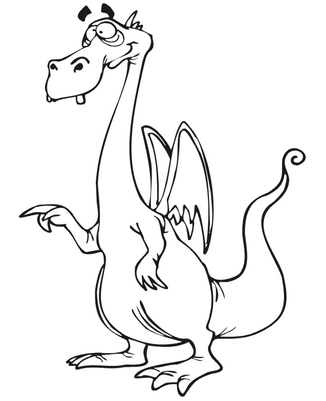 Dragon Coloring Page: Pointing Dragon