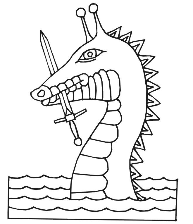 Dragon Coloring Page: Sea Dragon