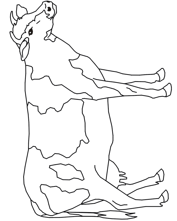 Farm animal coloring page of a cow.