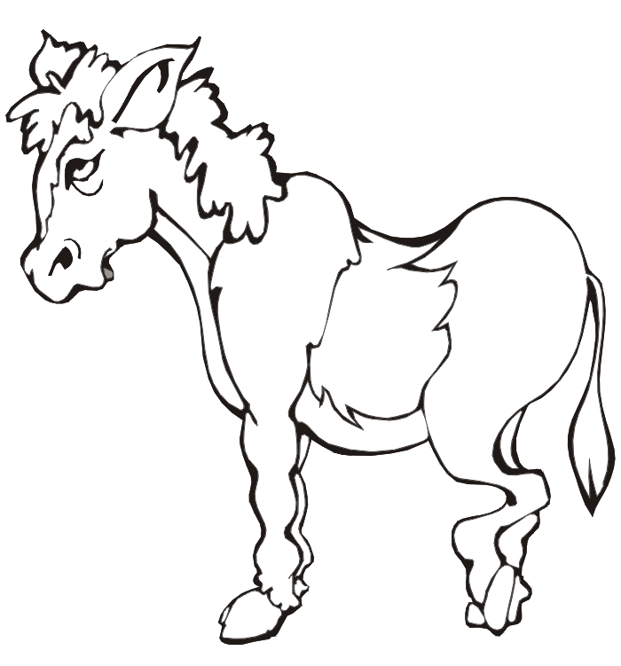 Farm animal coloring page of a donkey.