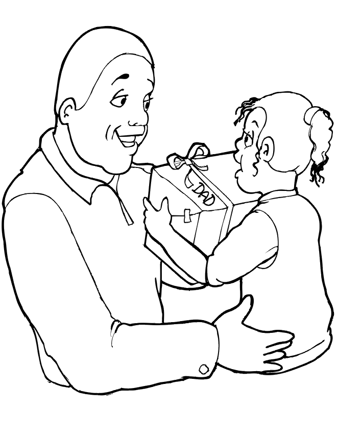 Happy Father's Day Coloring Page: Gift for Dad