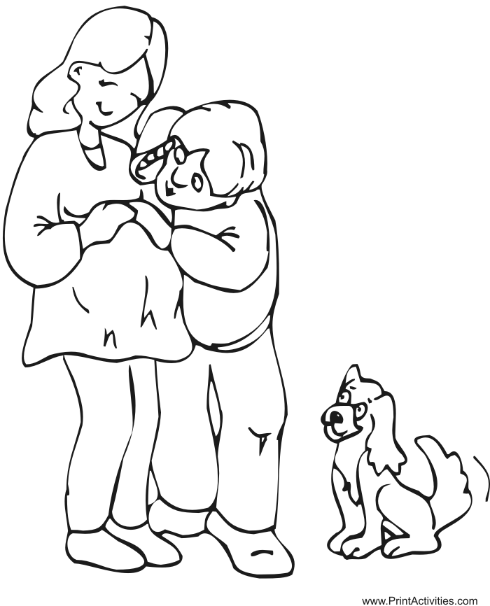 Father's Day Coloring Page: dad to be with expecting wife