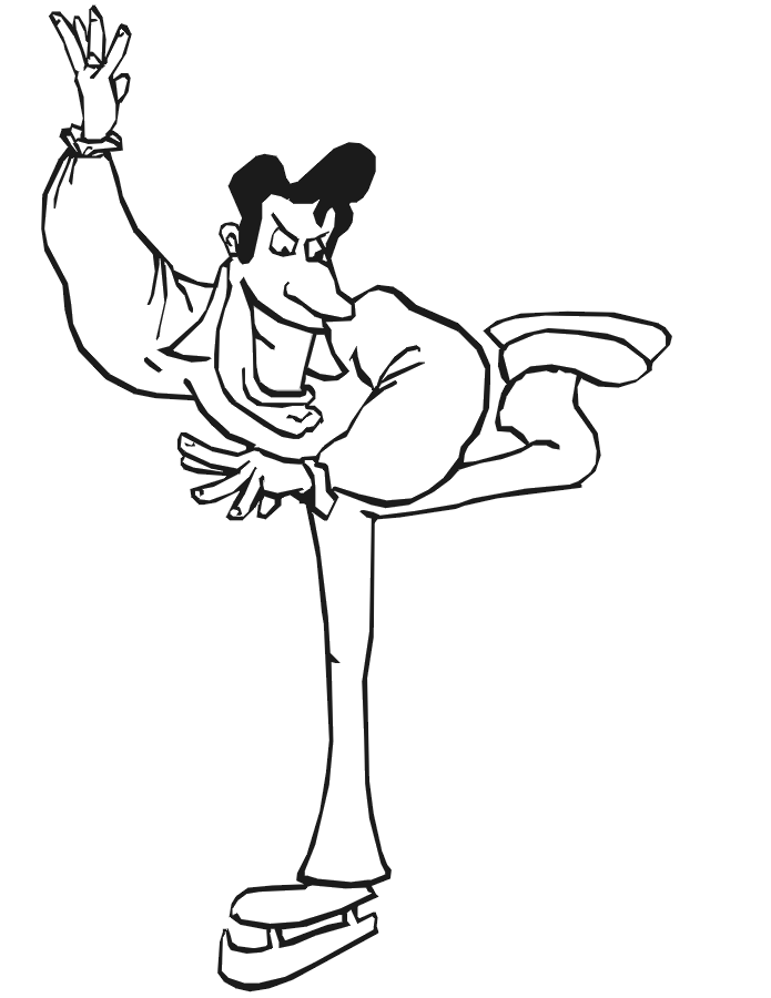 Figure skating coloring page: Male skater.