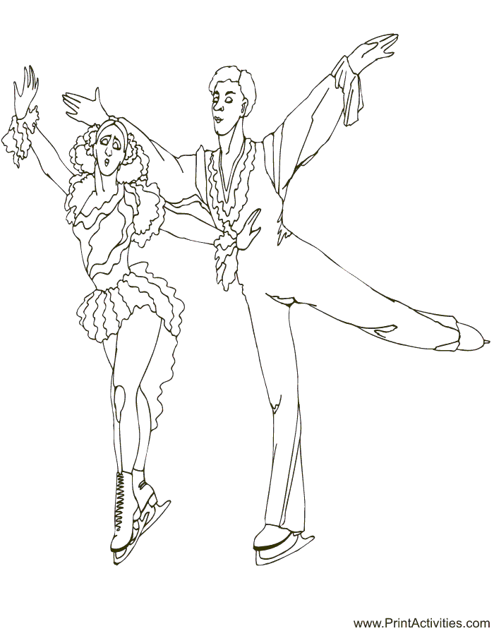 Figure Skating Coloring Page of a pairs couple