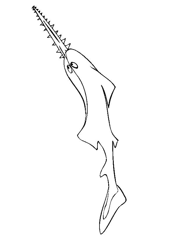 Fish Coloring Page of a sawfish