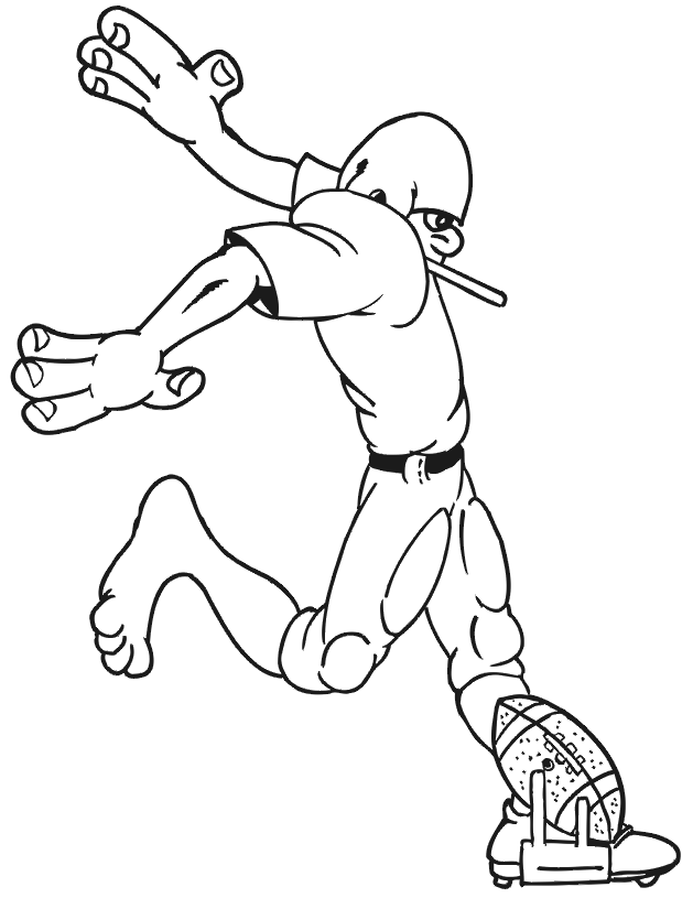 Football Coloring Picture: Kicker
