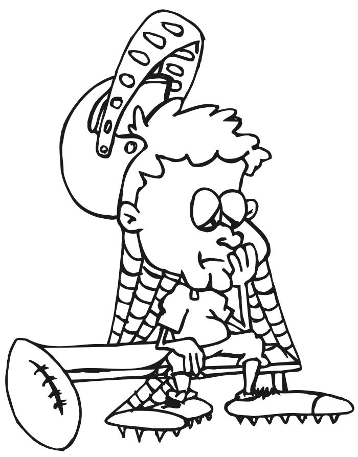 Football coloring page : benched player