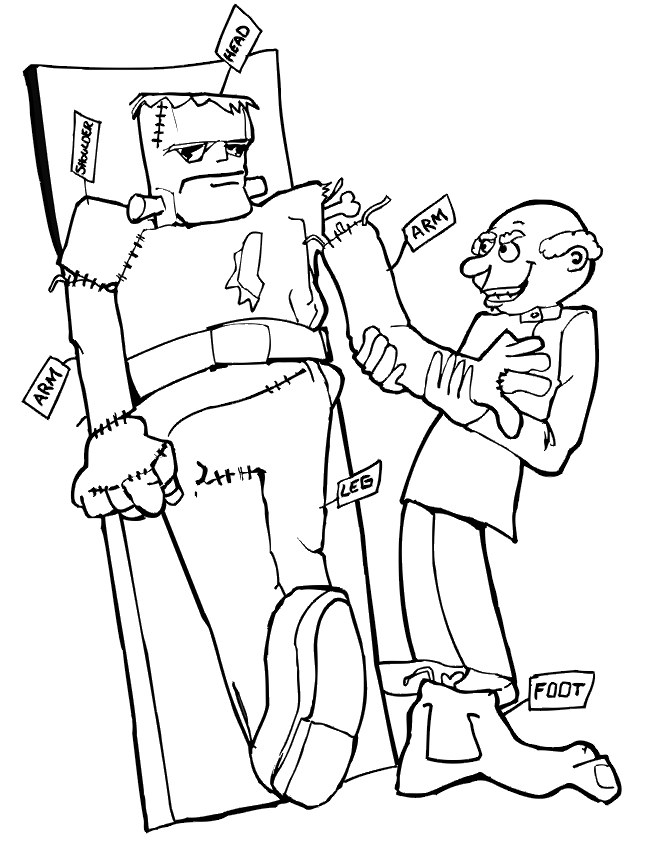 frankenstein coloring pages to print - photo #23