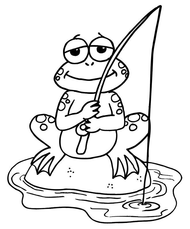 Frog Coloring Picture: fencing frog