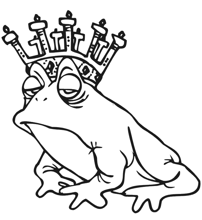 Frog Coloring Picture: frog wearing king's crown