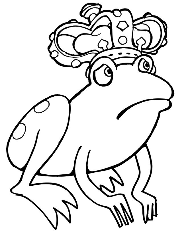 Frog Coloring Picture: frog wearing king's crown