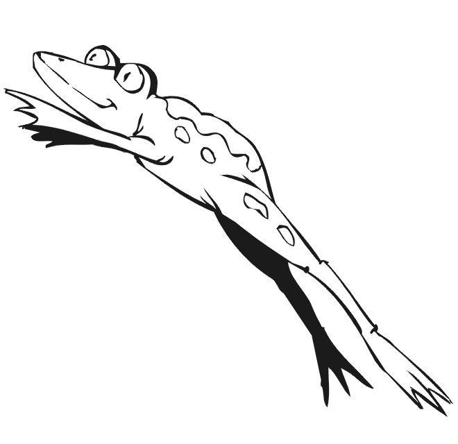 Frog Coloring Picture: jumping frog