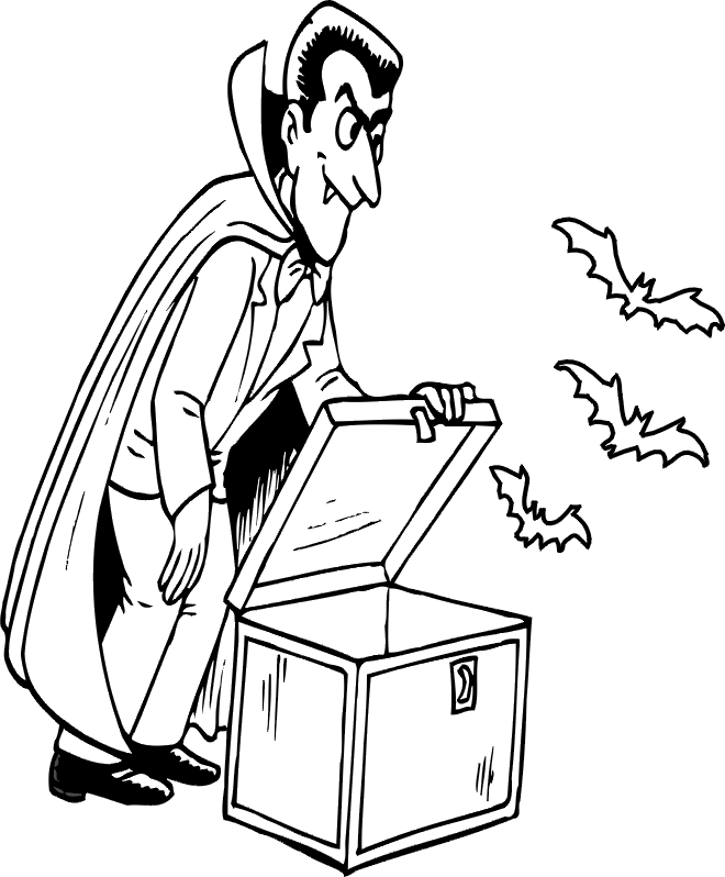 vampire coloring page: halloween coloring page