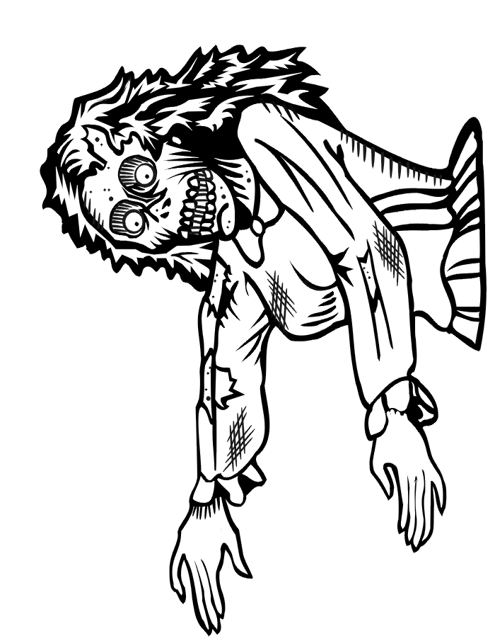 Zombie coloring page: halloween coloring page