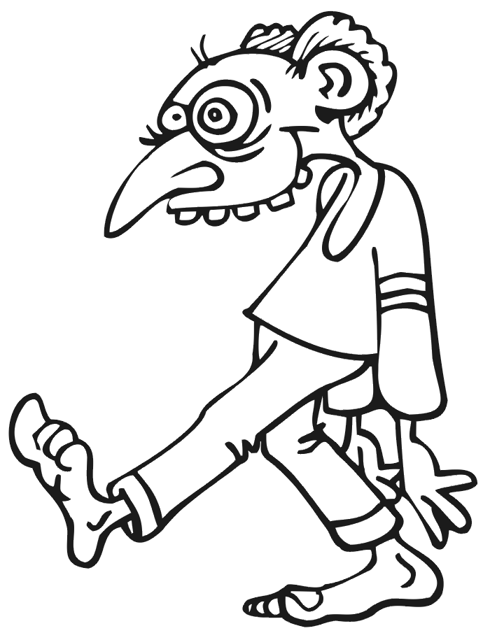 Zombie coloring page: halloween coloring page