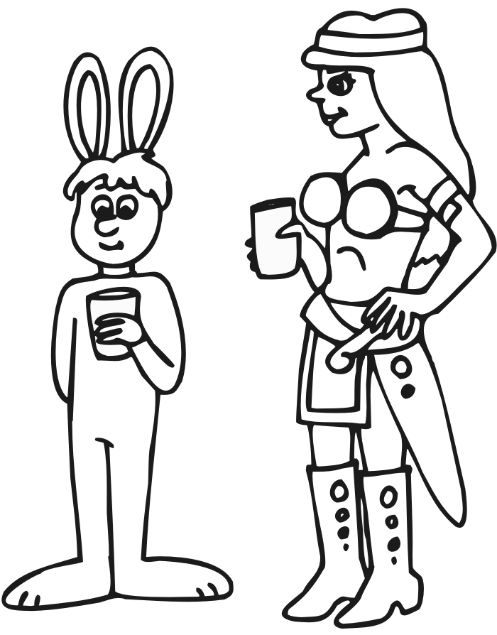 Halloween Coloring Page | Bunny and amazon costume