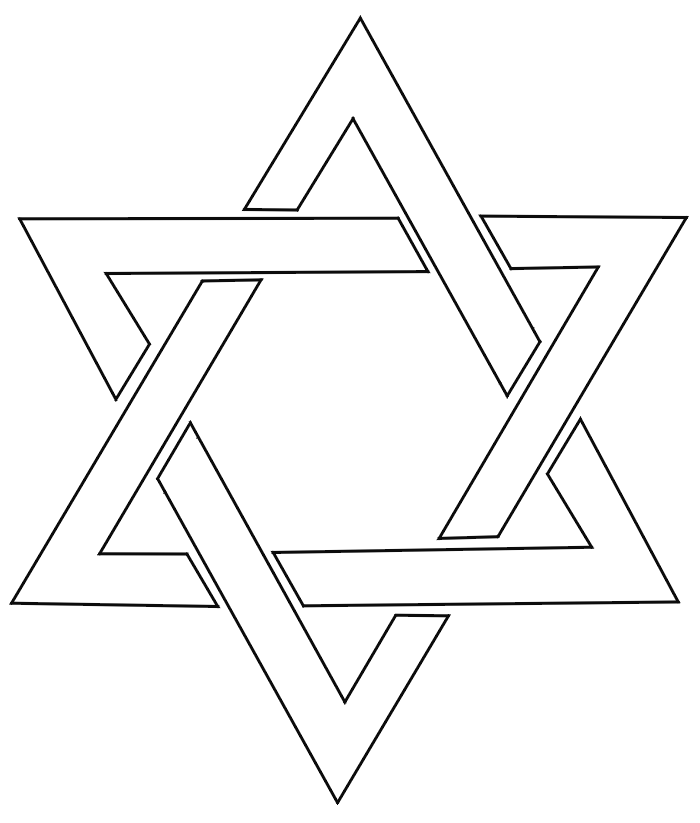 Hanukkah coloring page of the star of david
