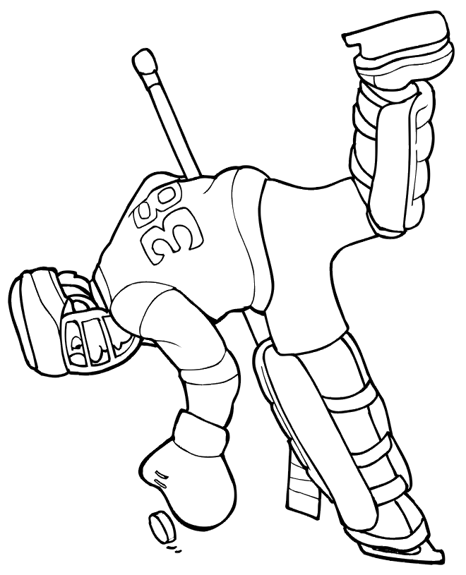 Hockey Coloring Picture: goalie