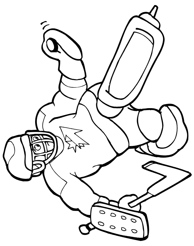 Hockey Coloring Picture: goalie