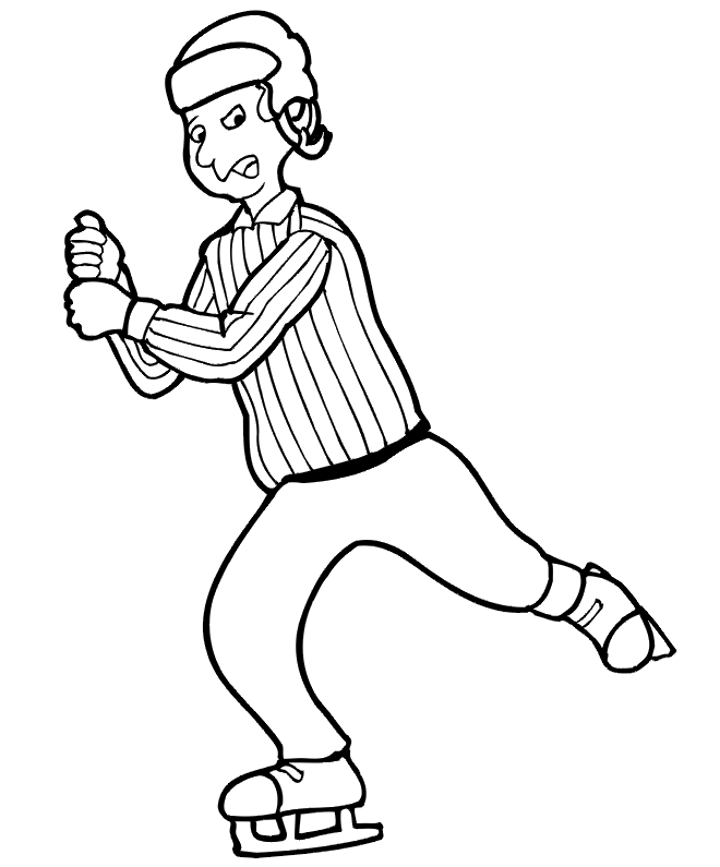 Hockey Coloring Page: Referee