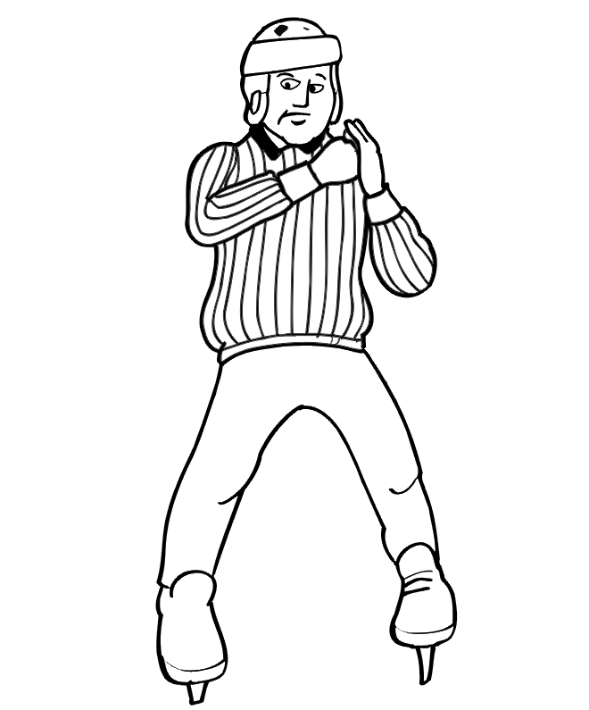 Hockey Coloring Page: Referee