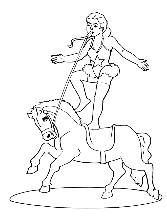 Free Circus Horse Coloring Page