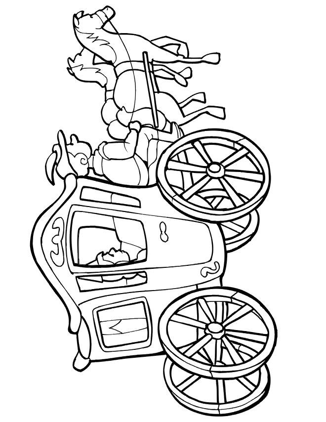 free horse and carriage coloring page