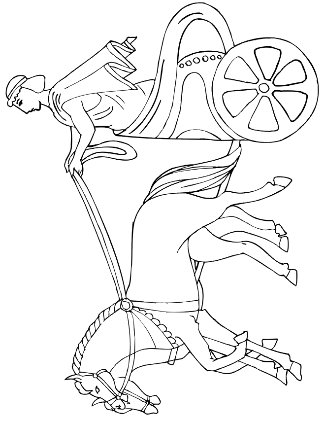 free horse and chariot coloring page