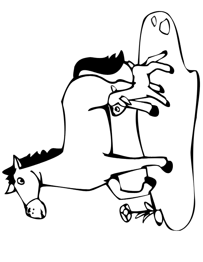 free lamb and horse coloring page