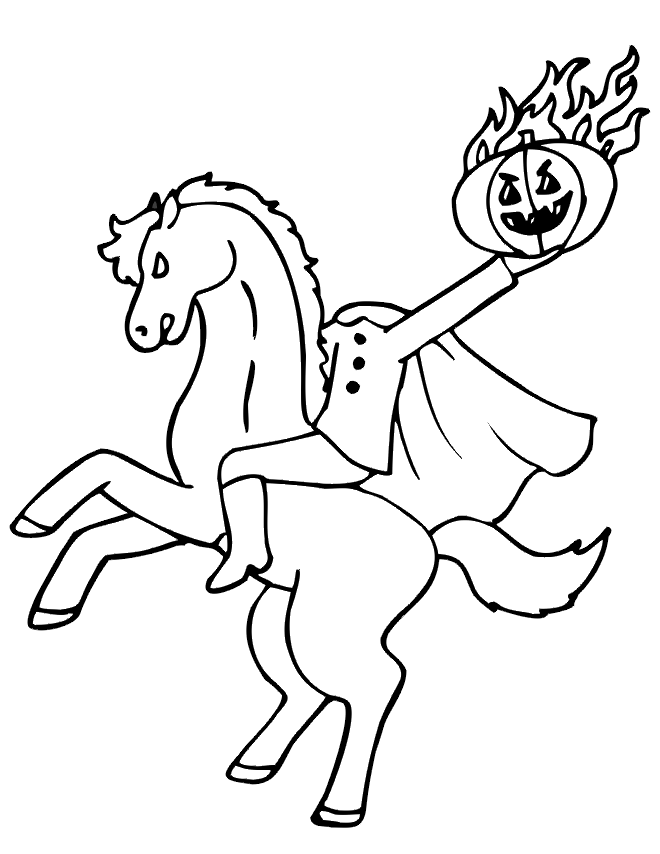 headless horseman coloring page