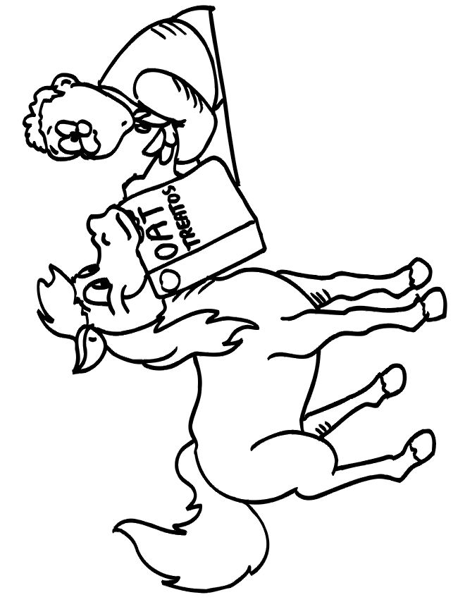 free horse coloring page: hungry horse